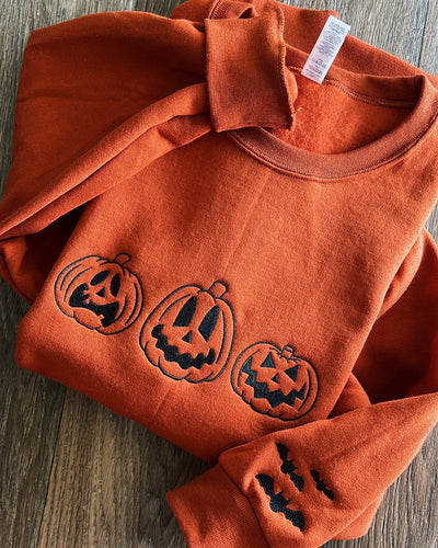 jack o lanterns + bats sweatshirt