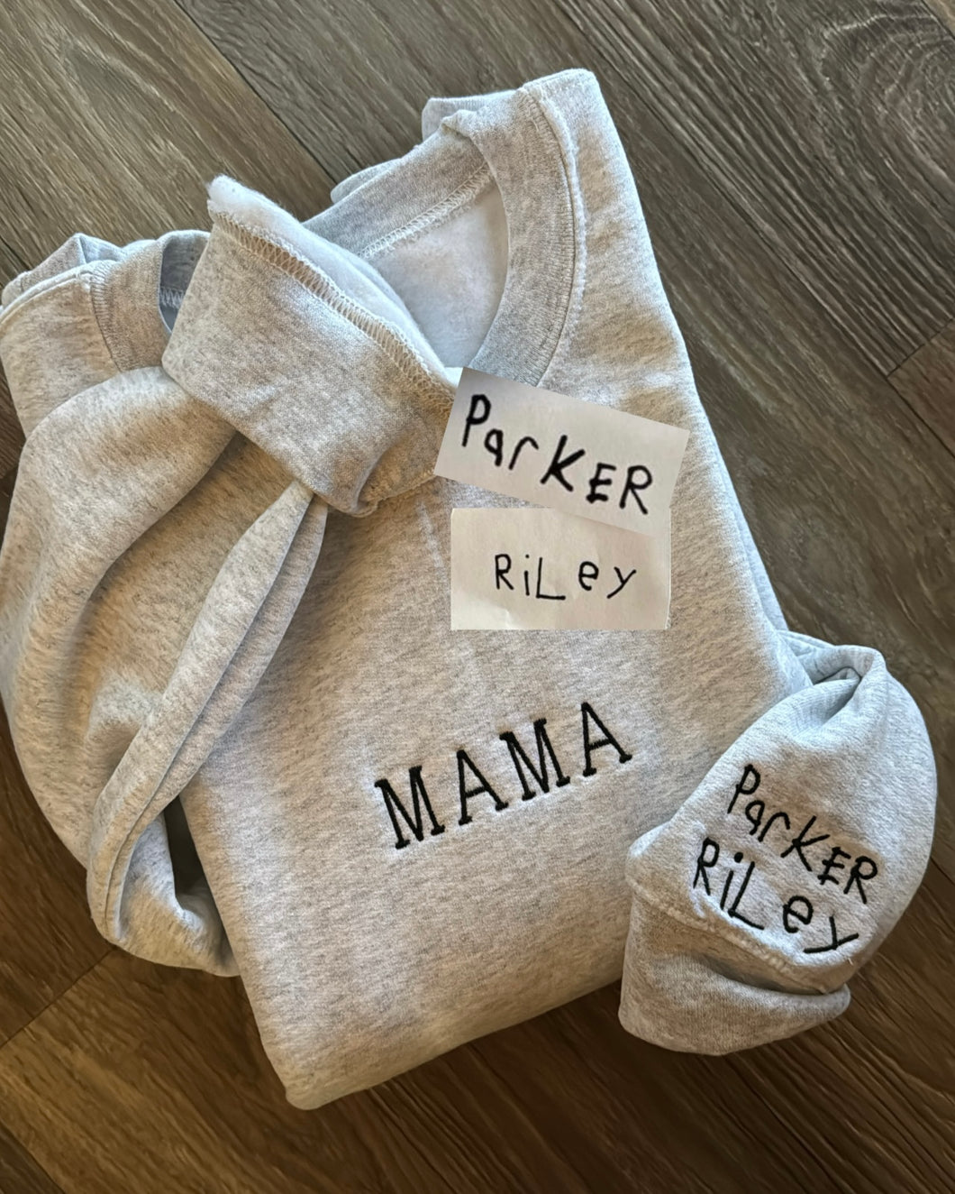 custom handwriting Sweatshirt , sleeve detail