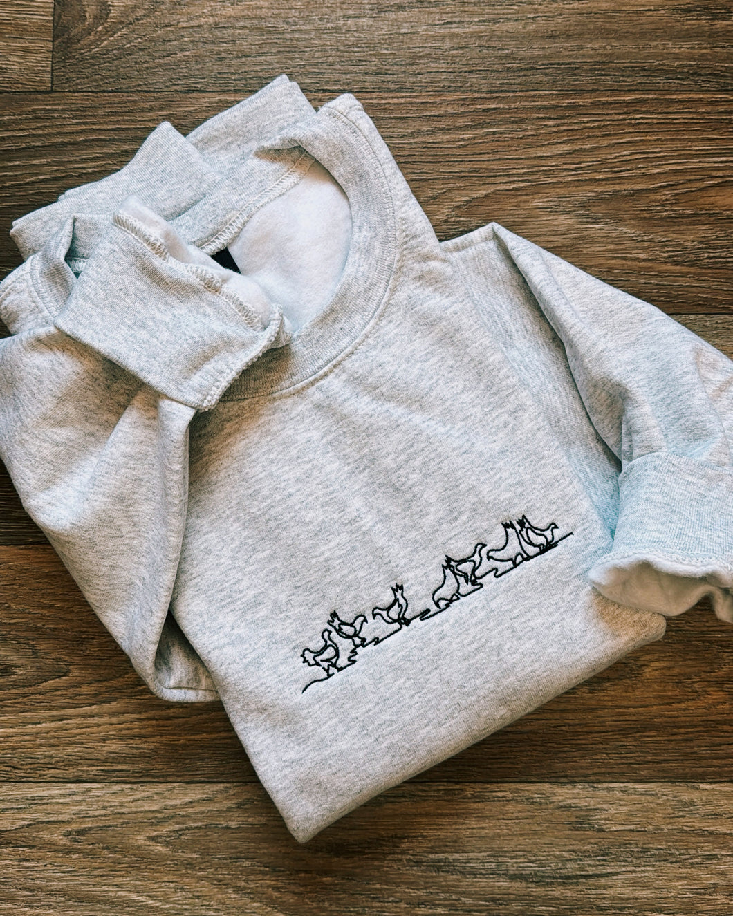 simple line chickens sweatshirt